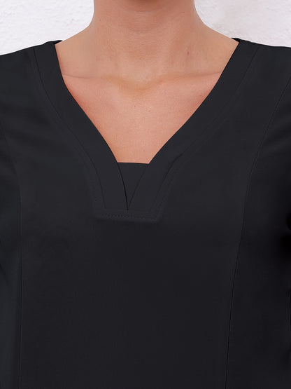 Women'S V-Neck Frosted Breathable Uniform Pocket Handwash Workwear Brush Handwear Top