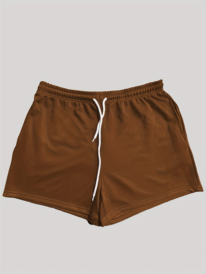 CharmGlow Summer Casual y Solid-color Drawstring High-waisted Women's Shorts