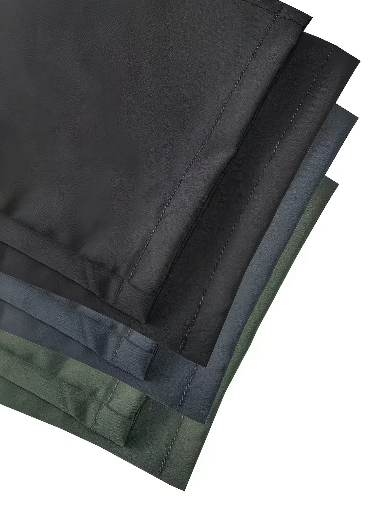 3pcs Men'S Slim Work Pants, With Drawstring Elastic Waist, Zipper Pocket And Large Patch Pocket. Comfortable And Breathable, Suitable For Outdoor And Daily Casual Wear.