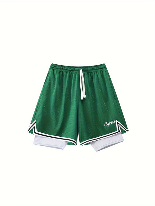 1pc Of Sports Basketball Shorts, Loose And Comfortable, Sweat Wicking And Breathable, Outdoor Running Lined with Stretch Cloth Quick-drying Training Pants