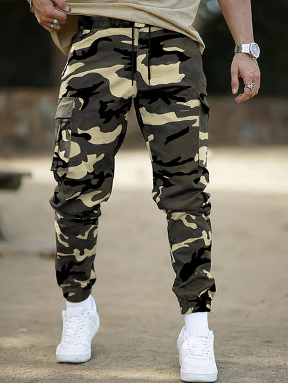 Men'S Camo Jogger Pants Military Cargo Pants Leg-Bound Tapered Casual Camouflage Pants