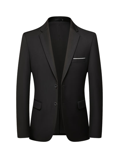 1pc Single Men'S Suit Jacket - Business Professional Formal Suit/ Spring/Autumn Slim-Fit Men'S Suit/ Office/ Party/ Wedding/ Banquet Business Jacket Coat
