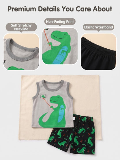 Baby Boy Dinosaur Outfit Set - Summer