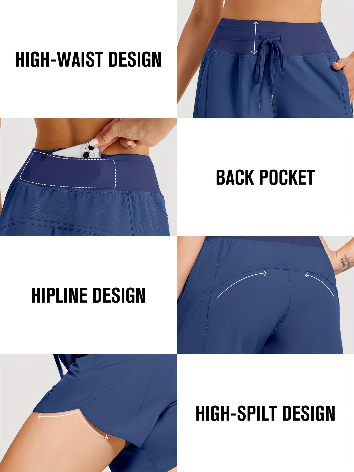 2-Pack Athletic Shorts for Women - Breathable Stretchy Quick-Dry Durable with Waistband for Running Gym Tennis Summer Running Short