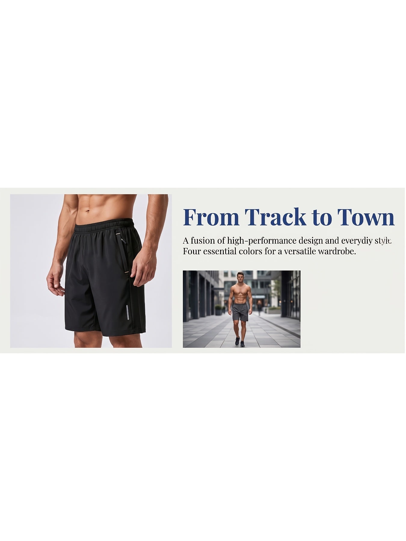 4pcs Men's Summer Sports Shorts, Made of Quick-drying, Lightweight and Breathable Fabric, with Reinforced Zipper Pockets and Drawstrings at the Waist. They Are Light, Comfortable, Casual and Loose, Suitable for Running, Fitness, Cycling, Basketbal