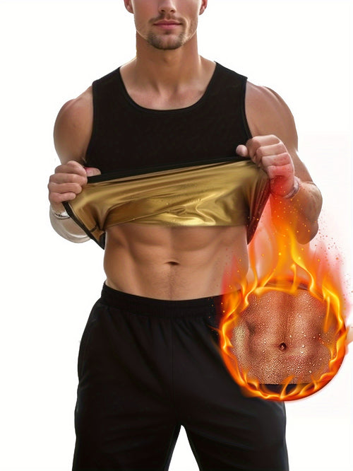 Men'S Sauna Vest for Sweating, Shapewear Waist Trainer, Tummy Control Body Shapers, And Gym Tank Tops