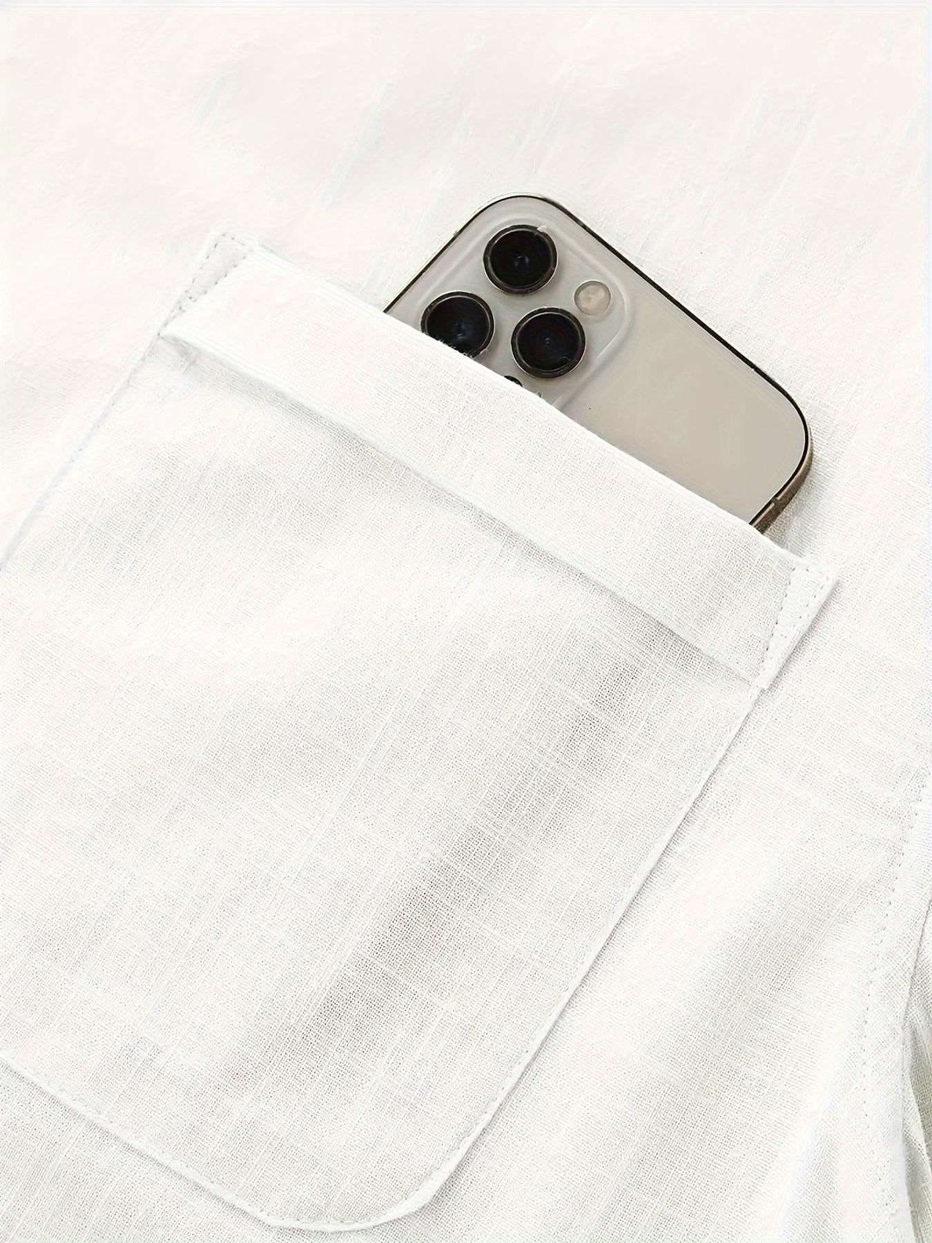 Plus Size Men'S Solid Shirt, Casual Breathable Half Button Cotton Blend Stand Collar Long Sleeve Shirt For Outdoor Activities, Men'S Clothing