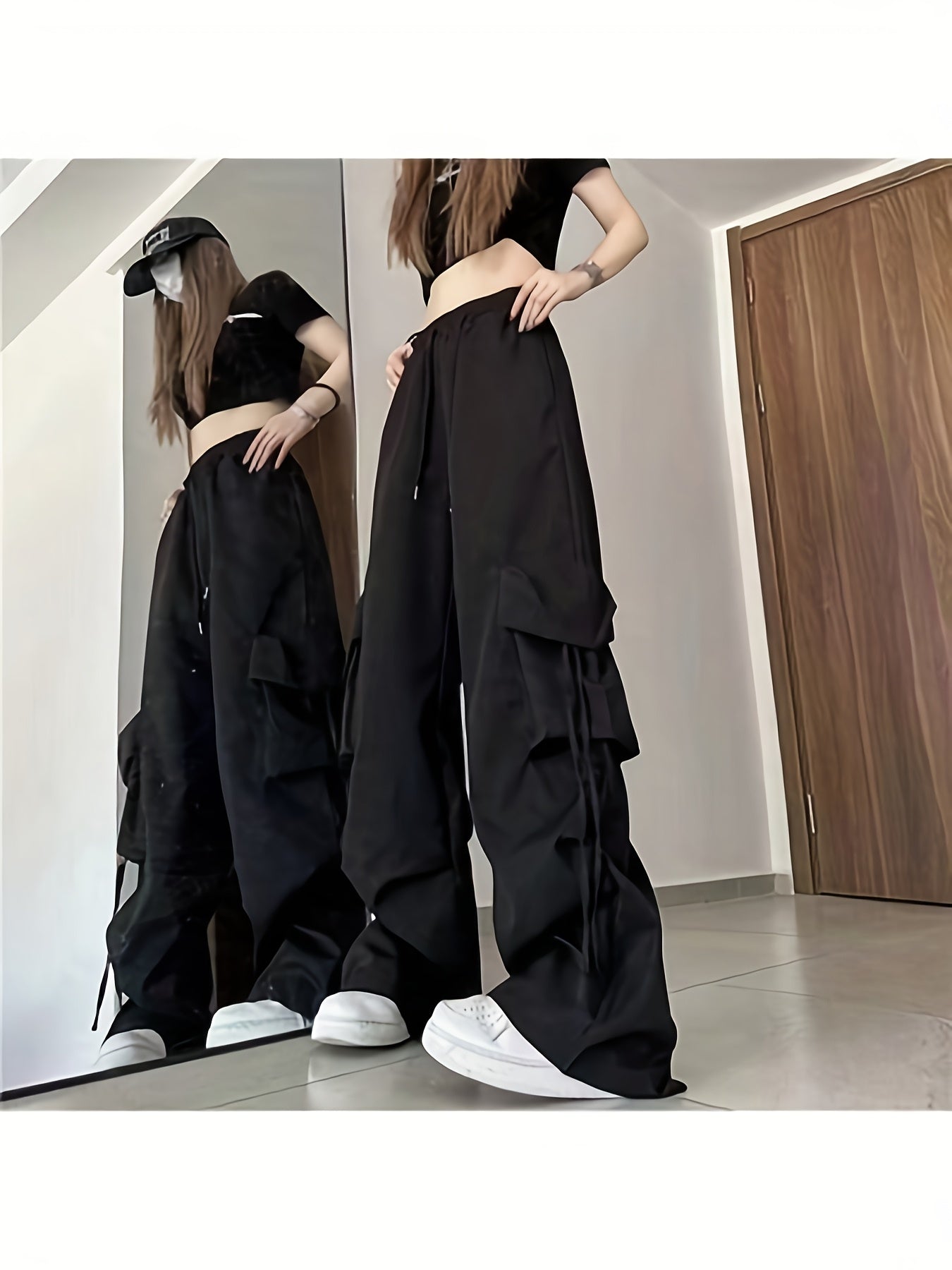 Viral Y2K 3pcs Ensemble | Cropped Hoodie, Cargo Pants, And Tank Top for Women - 2024 American Street Fashion