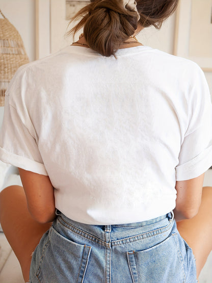 Plus Size Women'S Funny Slogan Crew Neck T-Shirt - "I'll Put You in the Trunk" Humorous Print, Stretchy Casual Short Sleeve Tee, Machine Washable White Top for Casual Attire, Ladies T Shirts
