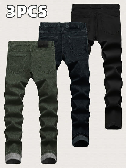 Men's Slim Fit Jeans - Classic Wash Clean Finish Modern