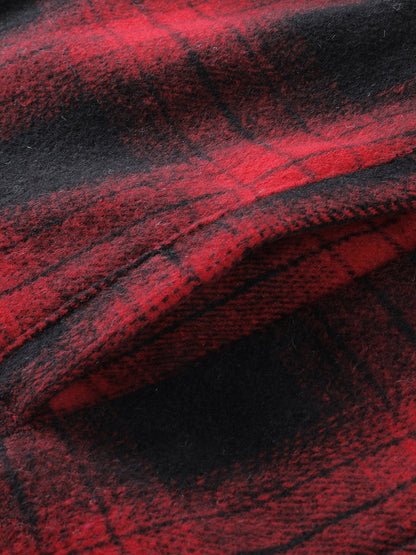 Men'S Zip-Up Hoodies with a Sherpa And Flannel Plaid Design