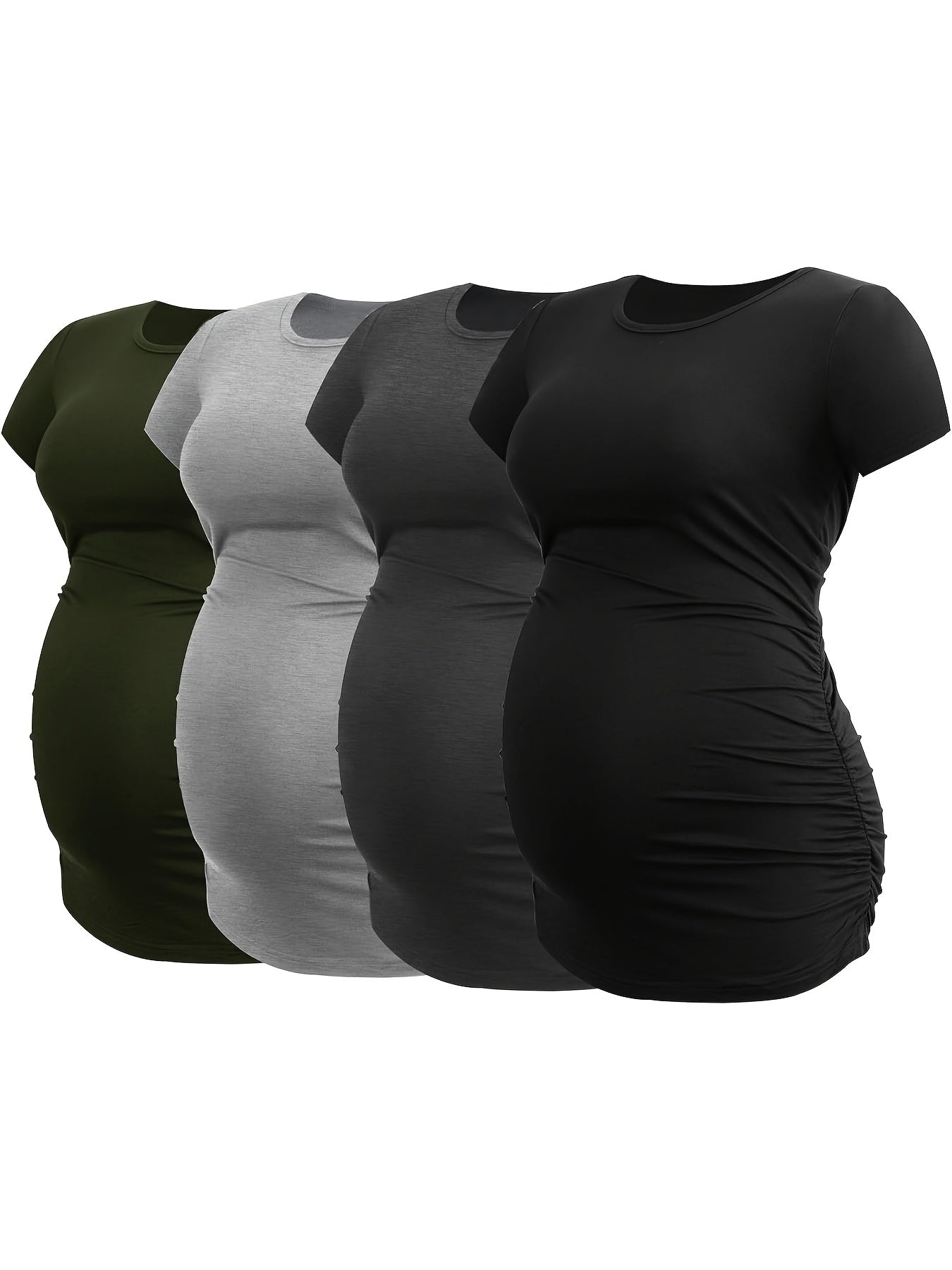 Set of 4 Short Sleeve Maternity Tops for Expecting Mothers
