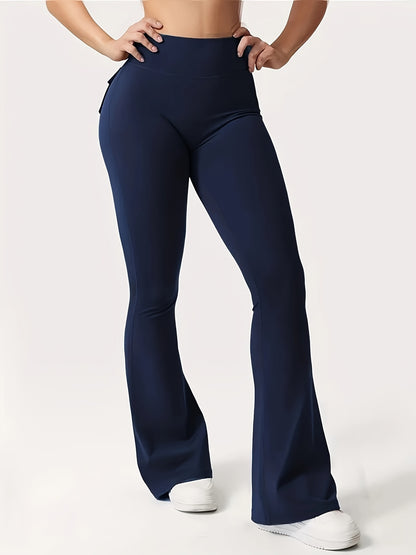 New Women'S Casual Loudspeaker Yoga Pants Training Loudspeaker Pants High Waist Work Clothes Belt Pocket Sportswear