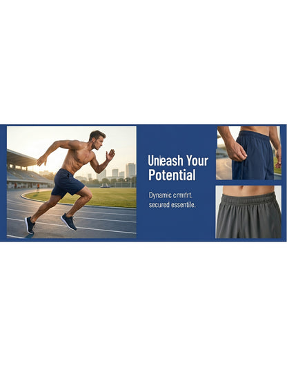4pcs Men's Summer Sports Shorts, Made of Quick-drying, Lightweight and Breathable Fabric, with Reinforced Zipper Pockets and Drawstrings at the Waist. They Are Light, Comfortable, Casual and Loose, Suitable for Running, Fitness, Cycling, Basketbal