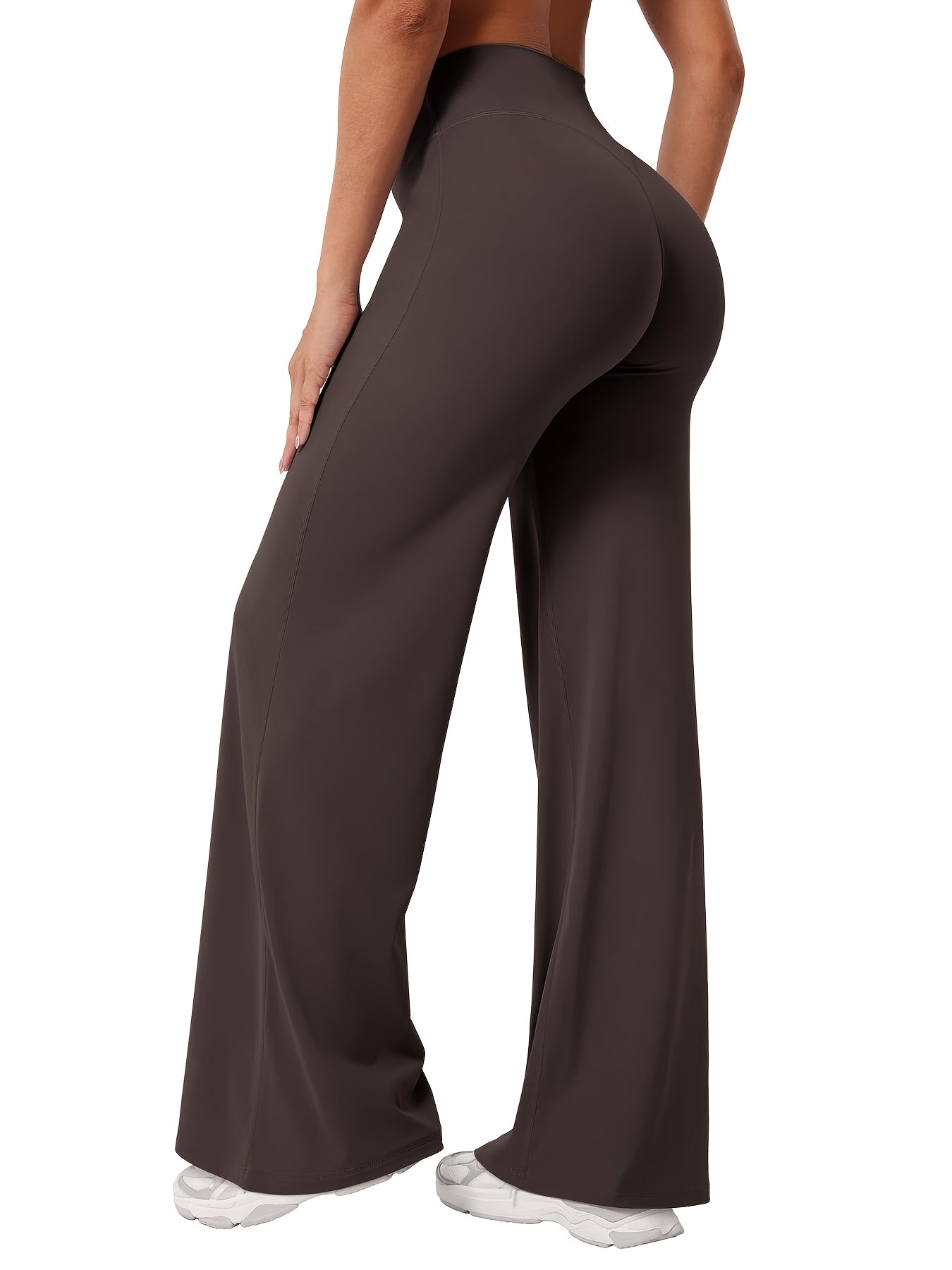 Four-Piece Women'S Outfit for Spring And Autumn, Featuring High-Waisted Wide-Leg for Yoga Pants Made from Elastic Fabric. Ideal for Yoga, Pilates, And Fitness Activities, with a Flared Hem And Stretchy Material