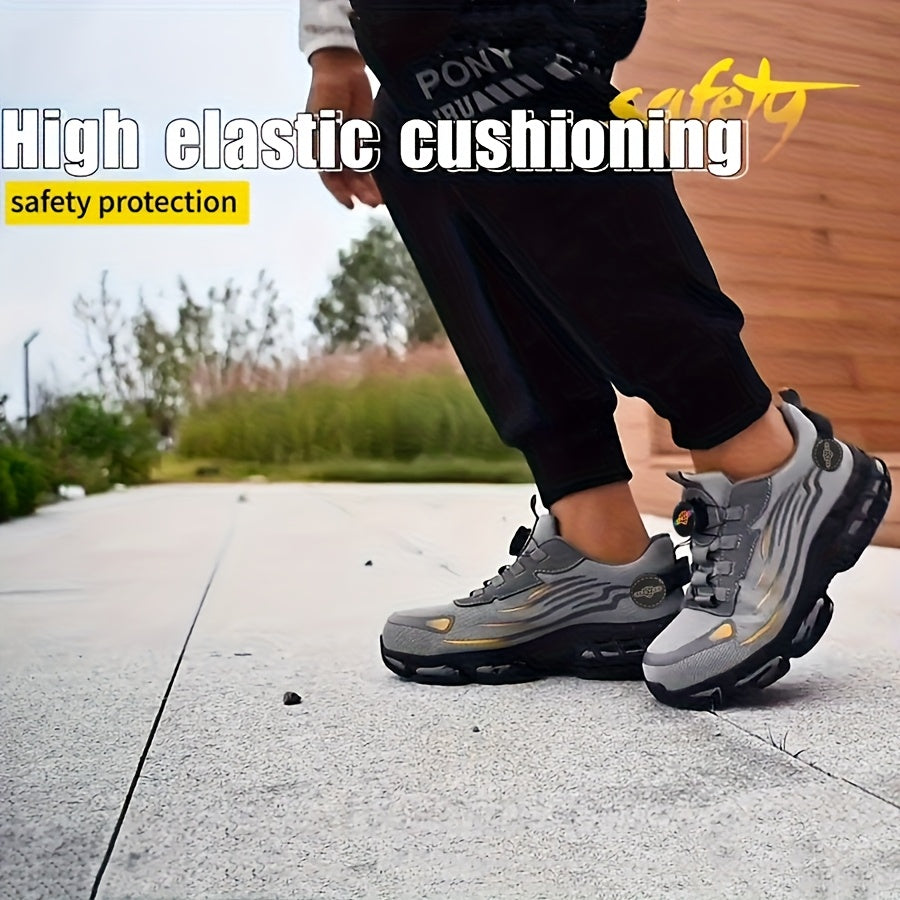 Men' & Women' Steel Toe Work Shoes - Lightweight Breathable Safety with Anti-Slip Sole, Steel Toe & Outsole Suitable for Construction, Warehouse, Outdoor,, Camping - - Low-Top Round-Toe Shoes