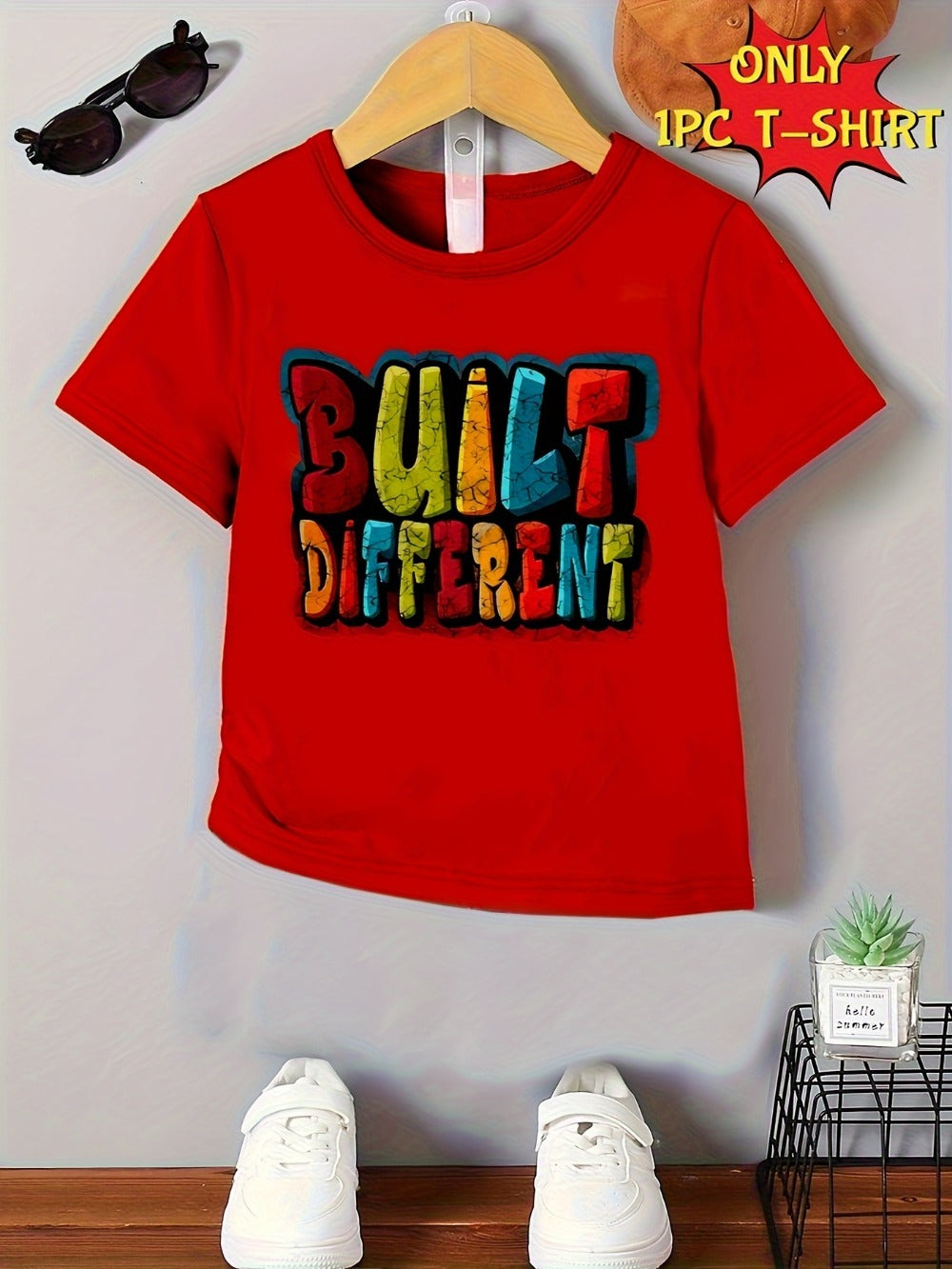 Boys' Built Different T-Shirt - Creative Graphic