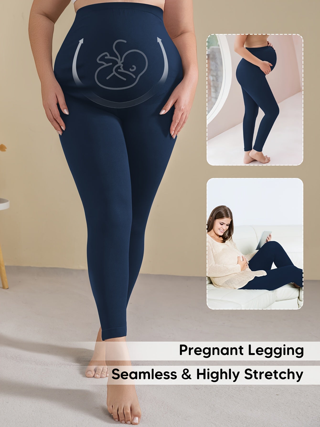 Black Knit High-Waist Leggings - product view 14