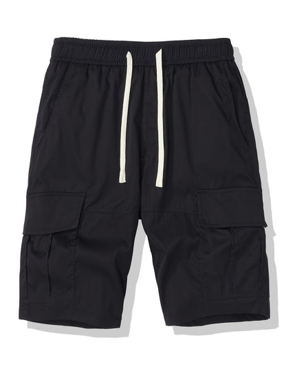 Men's Black + Gray + Brick Red Polyester Cargo Shorts - product view 5