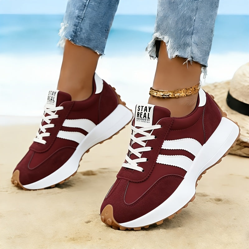 Introducing The Latest Women'S Athletic Casual Footwear, Featuring a Fashionable Thick Sole That Adds Height. These Retro-Style Shoes Are Perfect for Both Outdoor Activities And Everyday Use, Women Shoes, Sneakers