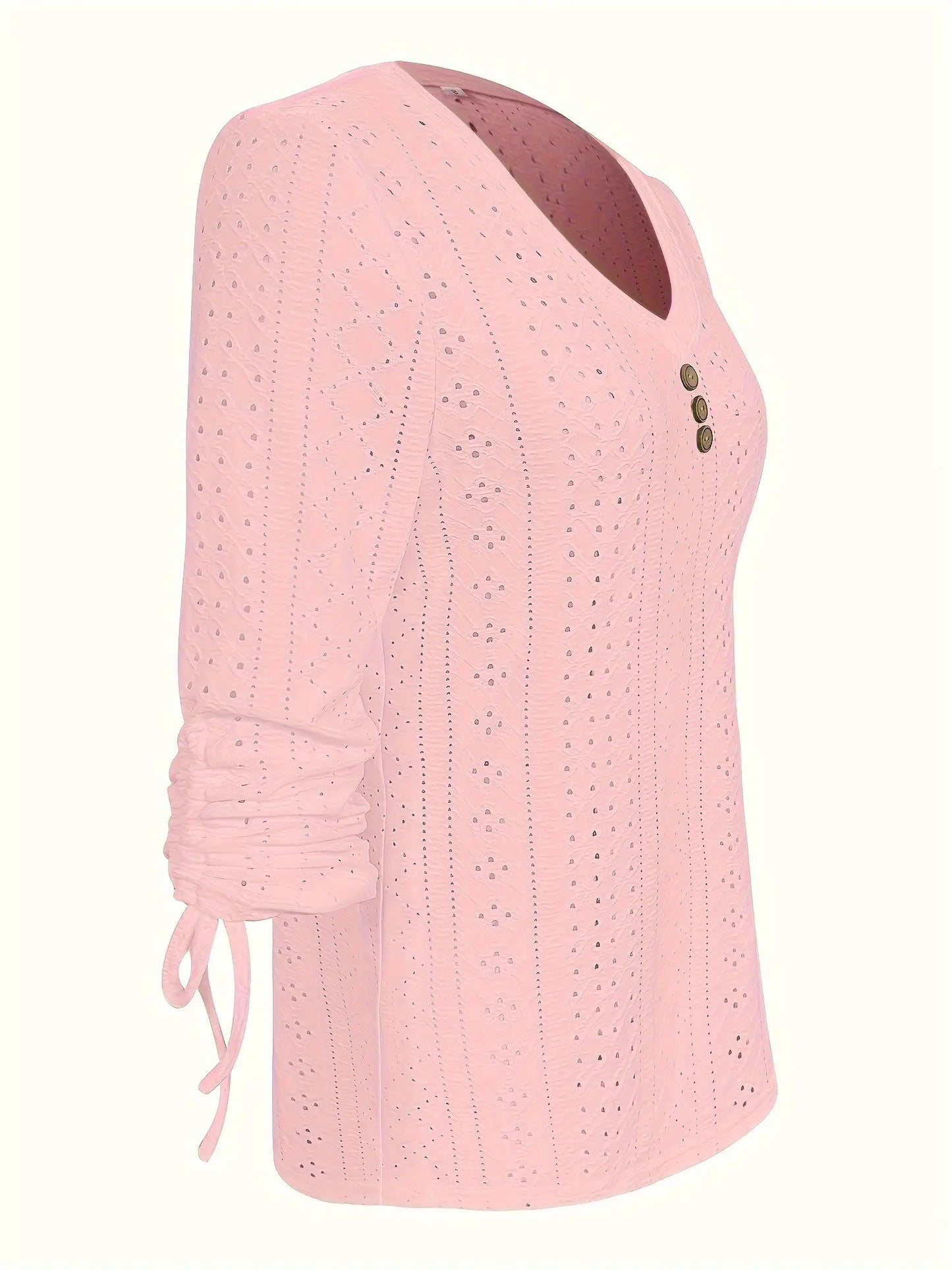 European and American Style Solid Color Jacquard Button Long Sleeve Shirt