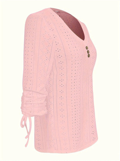 European and American Style Solid Color Jacquard Button Long Sleeve Shirt