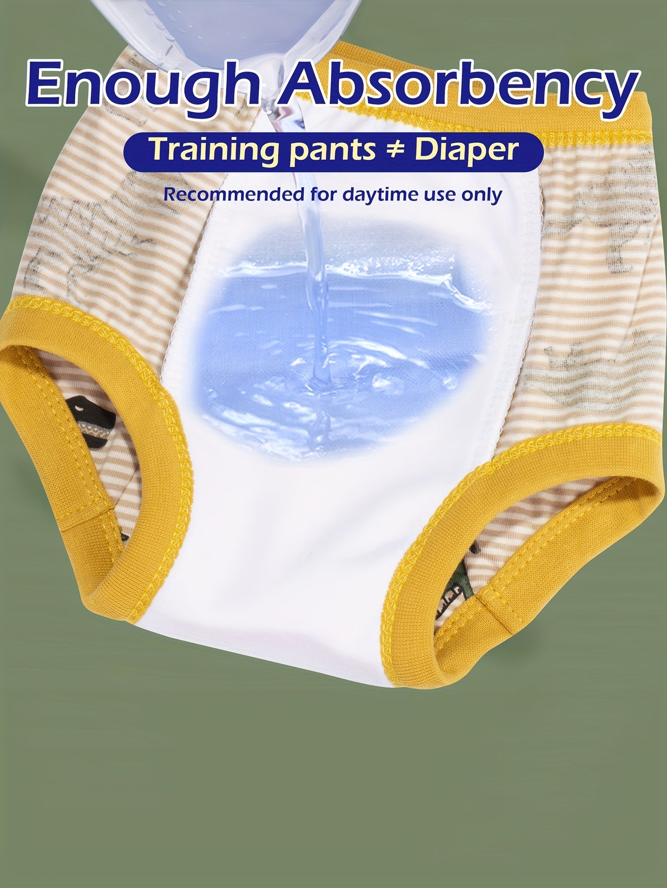 10pcs Boys' 100% Cotton Potty Training Pants with Dinosaur - Absorbent Underwear Suitable for Boys, Non-Sheer, Hand Washable, - Training Pants for Daycare & Nighttime Use