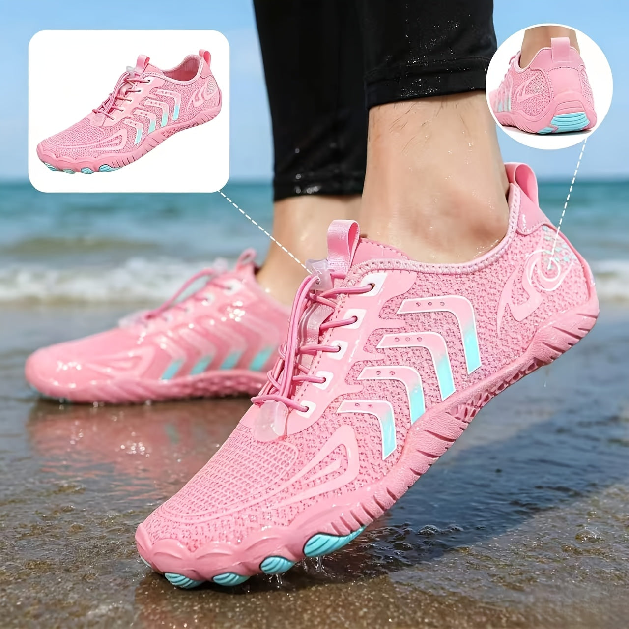 HDOXSE Women's Barefoot Water Shoes - Lightweight Slip- Sneakers Suitable for Yoga, Beach Swimming, Water Sports & /Outdoor Wear | Multi-Functional Sole Traction, Cushioned Sole & Arch | for Stream Walking, Gym