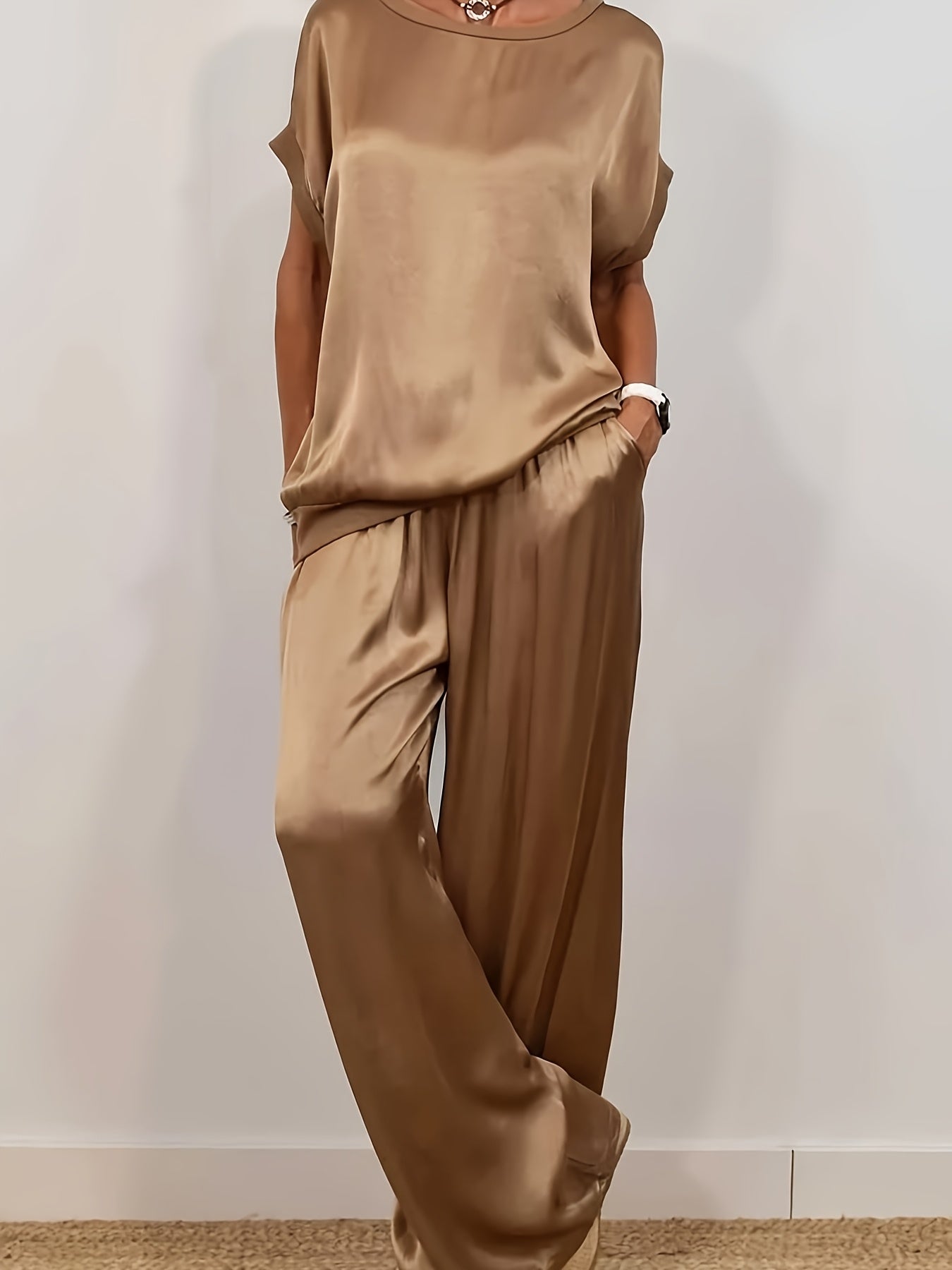 Spring/Summer New Trendy Loose Shirt, Wide Leg Pants, Casual Set