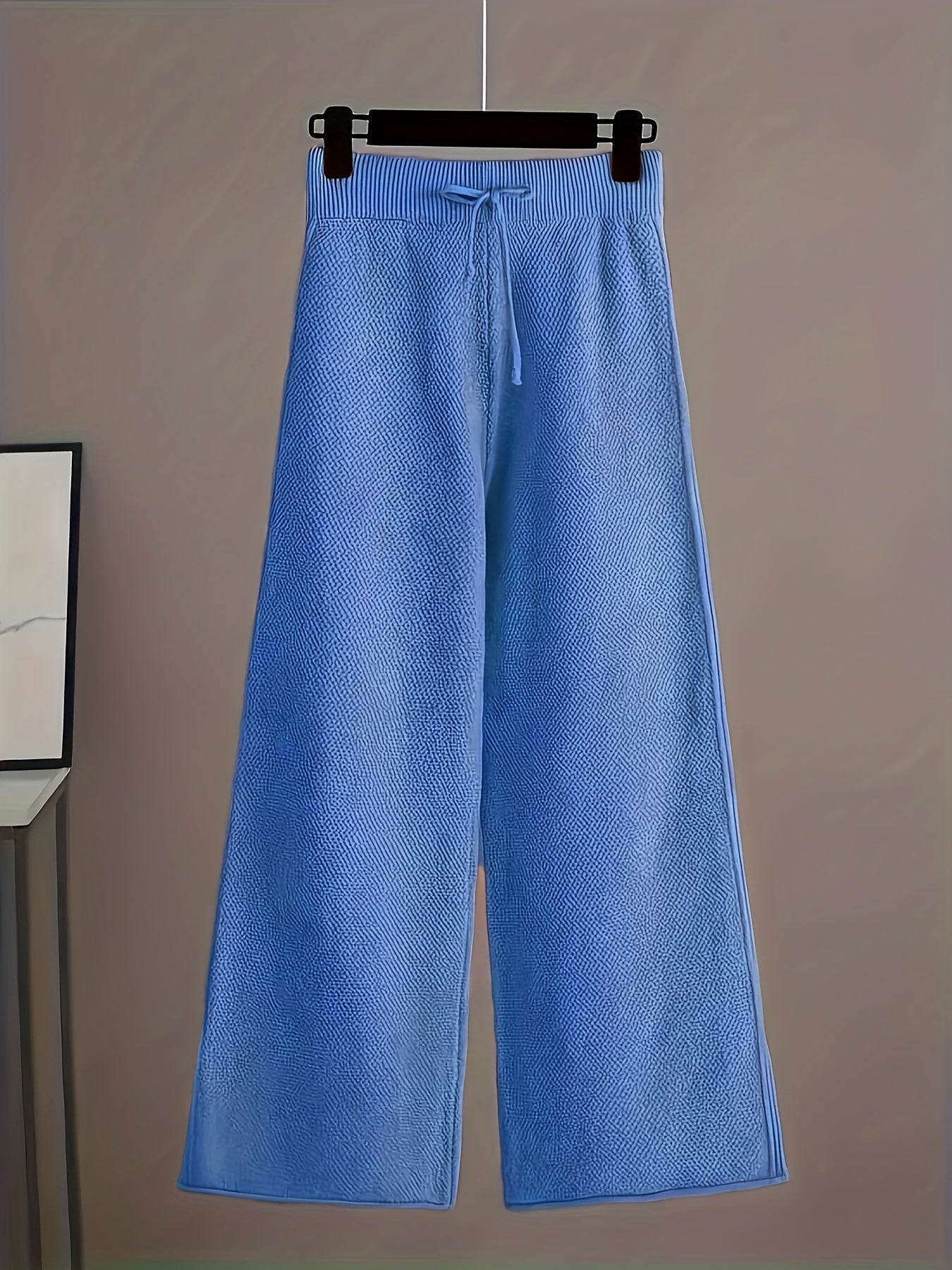 Women's Brick Red Knit High-Waist Long-Sleeve Pants - product view 40