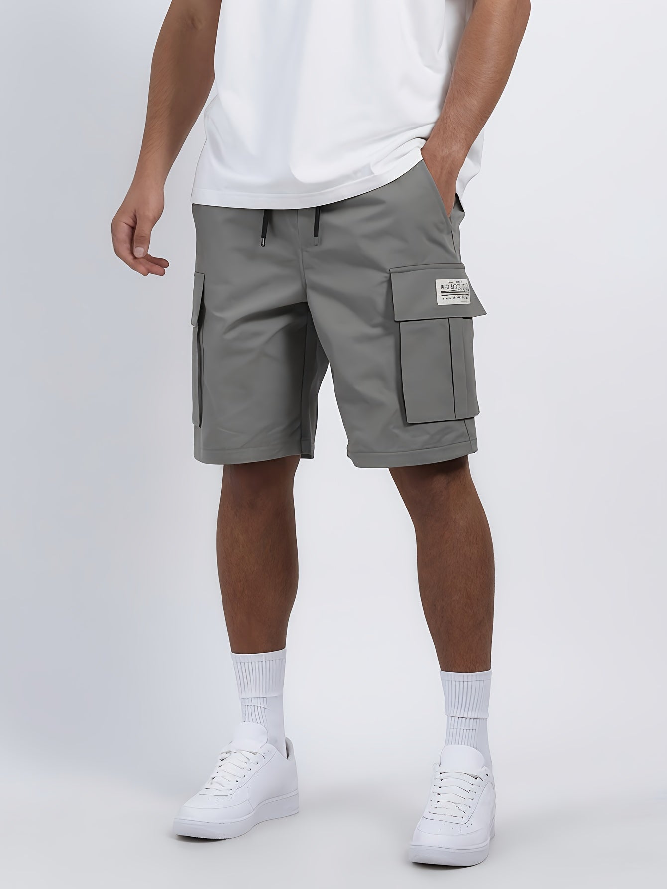 3-Pack Men'S Cargo Shorts, Solid Color Camouflage Series, Casual Athletic Shorts - Multi-Pocket Ripstop, Adjustable Waist (Black, Gray, Khaki) - Outdoor & Travel