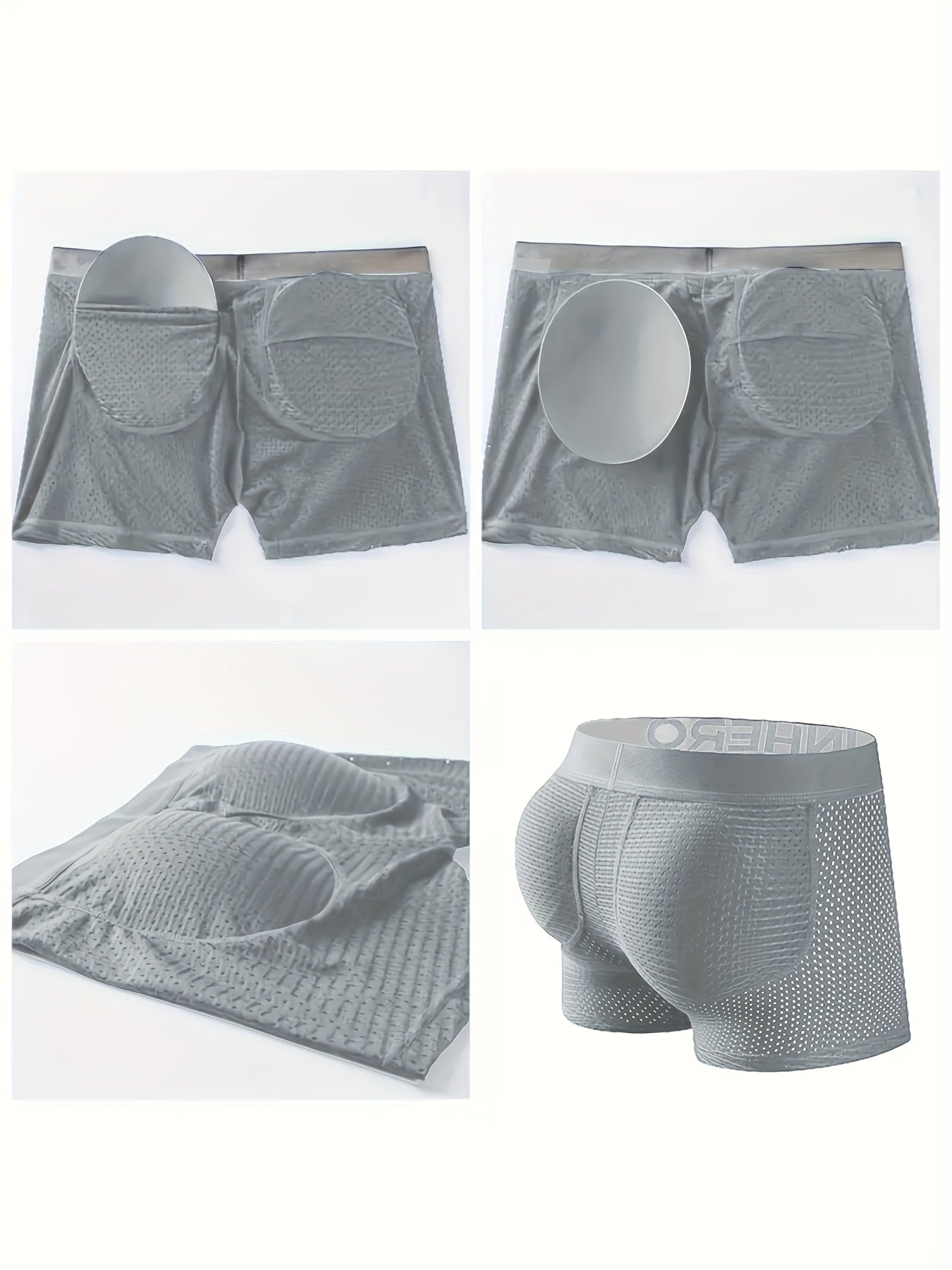 New Men'S Boxers Featuring Butt Pads, Made from Breathable Mesh, Designed for Comfort And Elasticity, Perfect for Lounging at for home