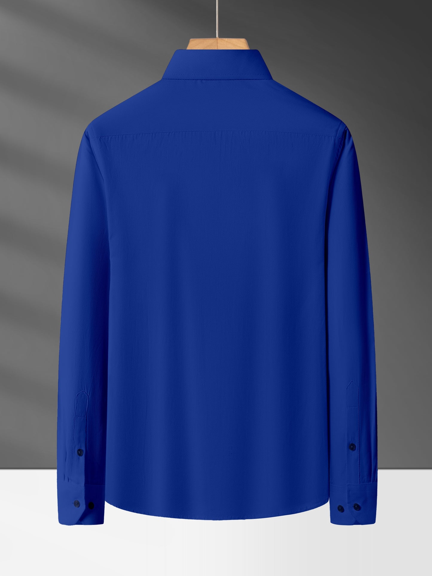 Men'S Long Sleeve Solid Color Business Dress Shirt, Elegant Collar, Stretch Fabric, Regular Fit, Single Button Front, Casual Outwear, Adult Sizes, Woven