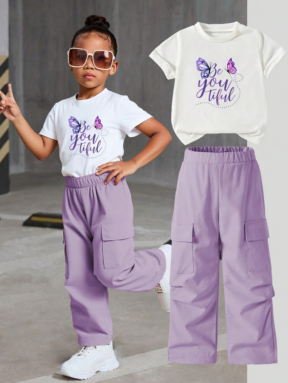 Girls' Butterfly T-Shirt - Short Sleeve Fall