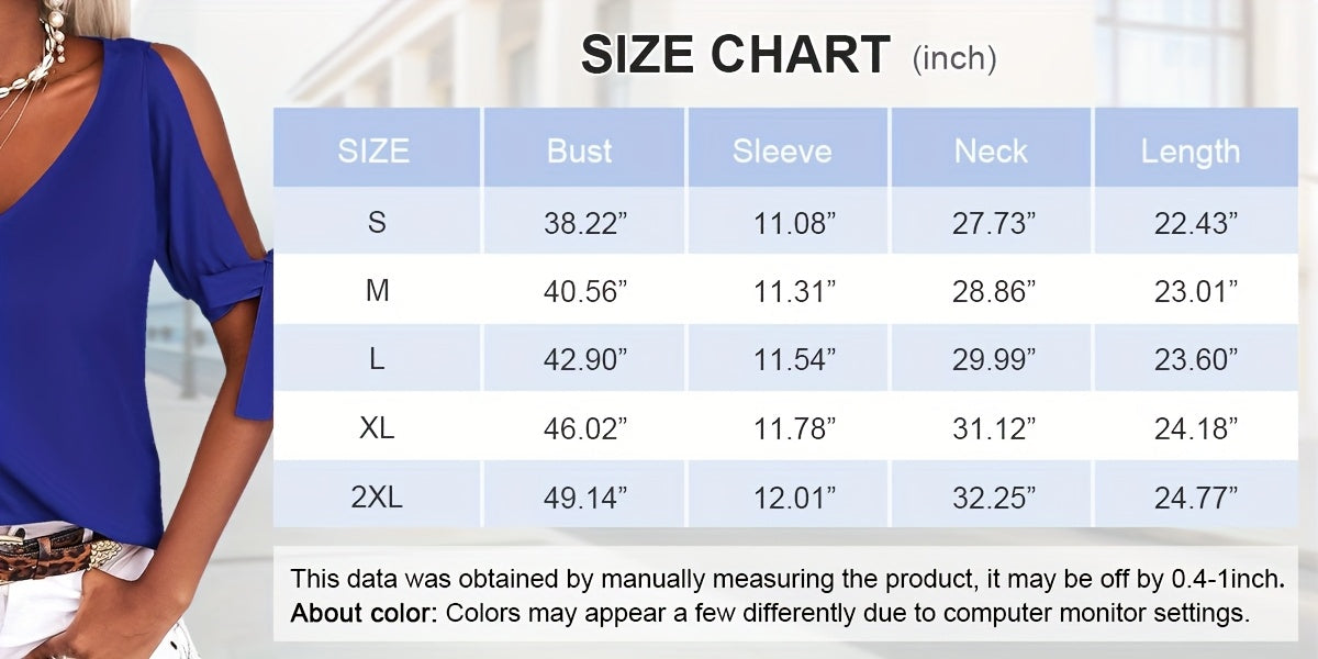 Women's Cold Shoulder Tops Short Sleeve V-Neck Casual Loose Cutout Summer Fashion Tshirts Blouse Shirts