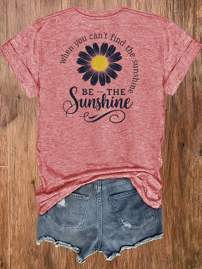 Women'S Casual Sports T-Shirt | Lightweight & Breathable European Summer Round-Neck Tee With Uplifting 'Be The Sunshine' Print - Ideal For Spring/Summer And Perfect For Various Occasions