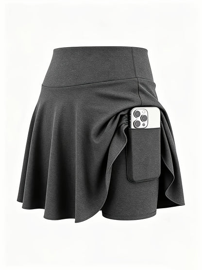 4pcs Women's Athletic Skorts Fake 2pcs Skirt Pants Elegant High Waist Skirt Summer Korean Style with Pockets Breathable Slim Fit Yoga Skirt Built-in Shorts Anti-Exposure Running Fitness Tennis Sports Skirt Gift for Wife Family Friends