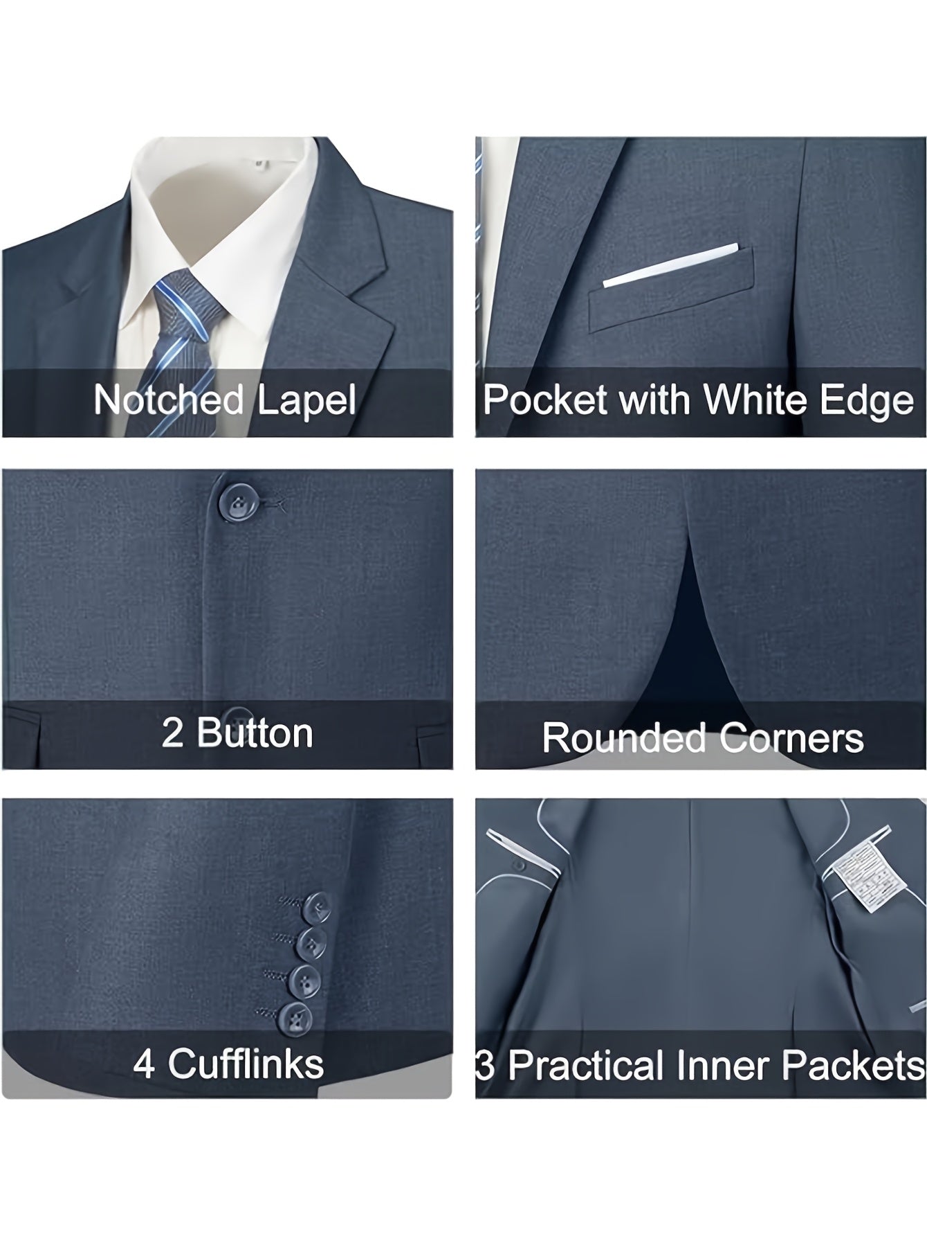 Men's Suits for Men, Trajes Para Hombres Elegantes - Solid Color Serge Blazer Pants Set, Slim Fit Modern Men's 2pcs Suit for Business, Formal & Graduation Events