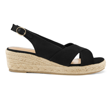 Casual Sandals for Women Featuring a Low Platform Wedge, Criss-Cross Design, Open Toe, And Slingback Ankle Strap, Perfect for Work, Everyday Use, And Running Errands., Women Shoes