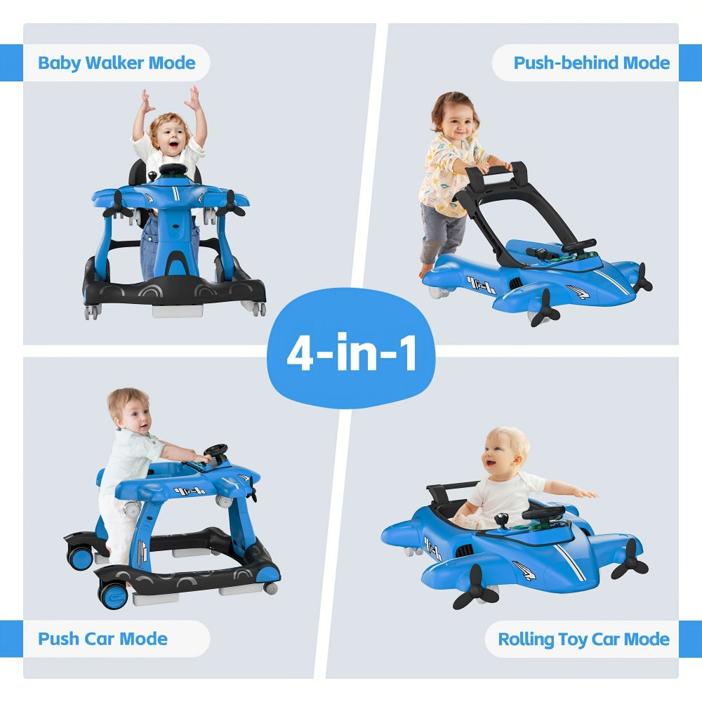 Baby Walker - Foldable Adjustable Padded 6-in-1