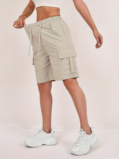 3pcs - American Retro Women's Shorts - Casual Beach Pants - Fitted Straight And Wide-leg Shorts for Women, with Adjustable Drawstring Waistband And Machine-washable Fabric, Perfect for Summer Casual Wear