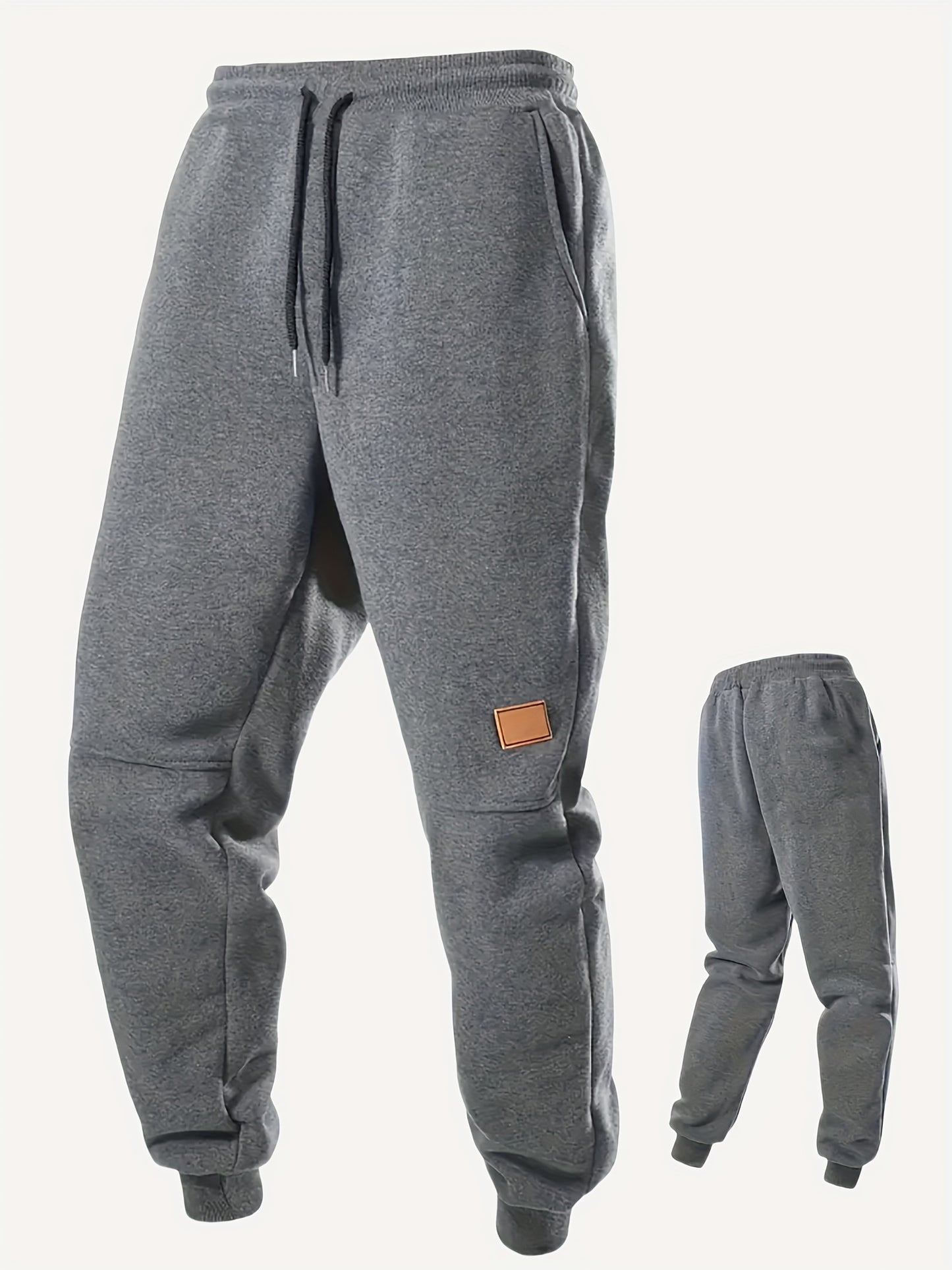 3pcs Men's Casual Sports Jogging Pants - Durable, Multifunctional, Warm Polyester Sports Pants - Soft Polyester Knitted Fabric, Slightly Elastic, Drawstring Waist Circumference, Regular Fit, Perfect Warm Sports Pants for Autumn And Winter Seasons