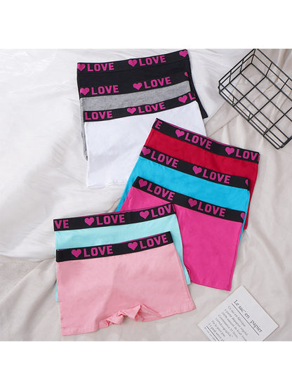 8-Pack Women'S Boxer Briefs, Solid Color Briefs in 8 Colors, LOVE Lettering, Comfortable And Breathable, Women'S Underwear