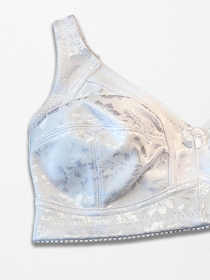 6pcs Plus Size Floral Lace Bralette - Comfortable & Stylish Full Coverage, Wireless Satin Full Coverage Mama Bra, Plus Size Lingerie for Women