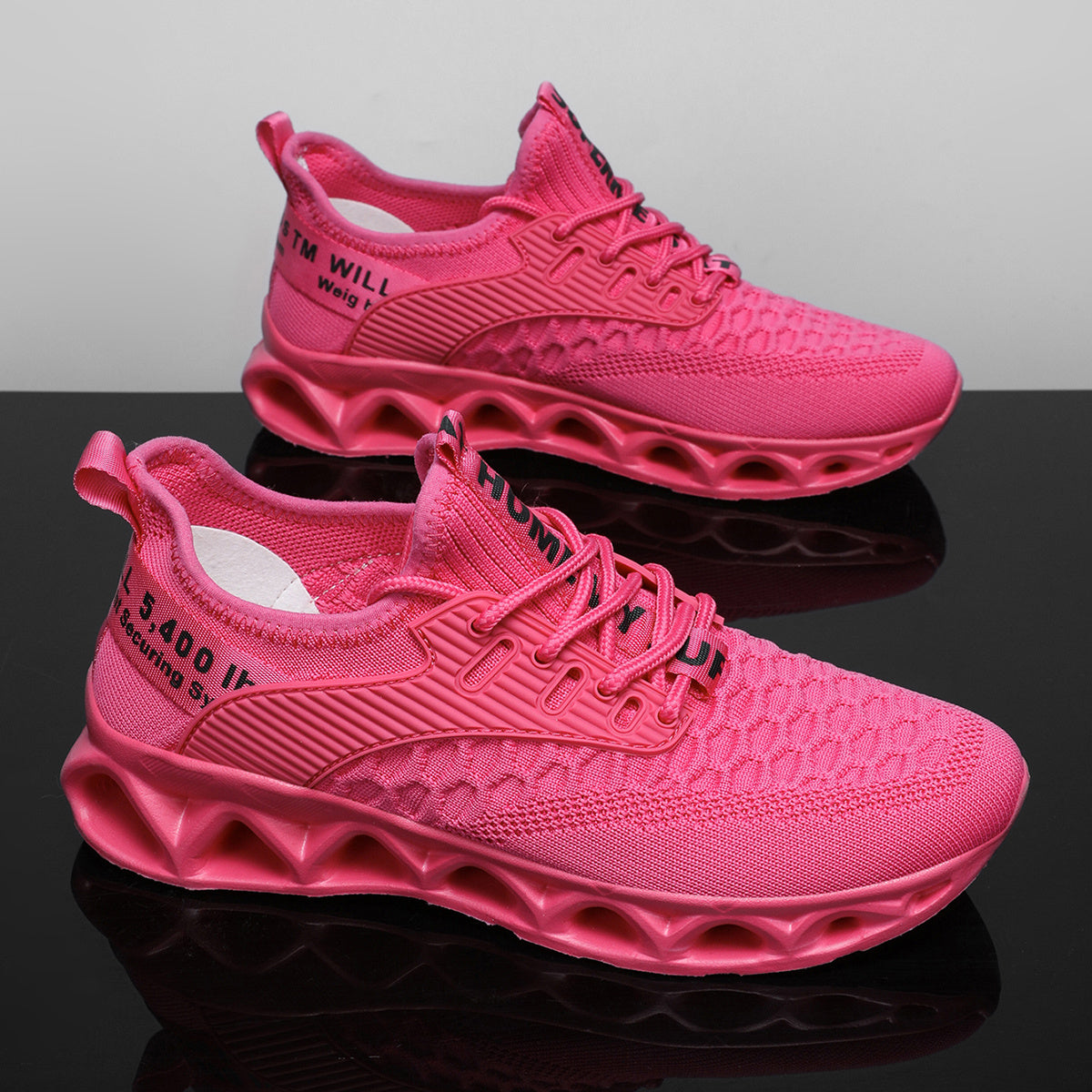 [Breathable Running Sneakers] Men's Stylish Breathable Running Shoes | Lightweight Non-Slip Blade Sole Sneakers for Walking, Tennis & Casual Wear | Shock-Absorbing Sneakers with Fashion Print Upper