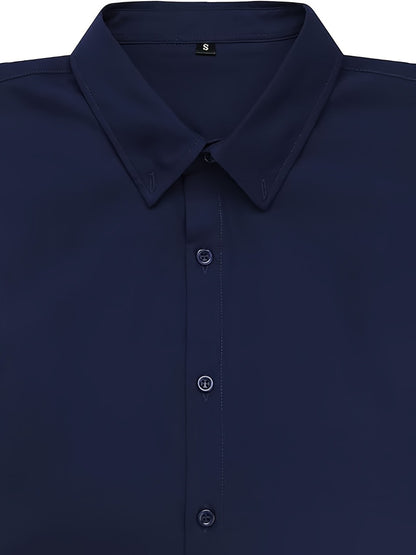 Men's Solid Slim Fit Long Sleeve Dress Shirt - Wrinkle Resistant