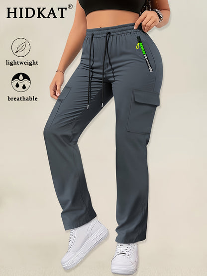 Women's Outdoor Sports Pants with Zippered Pockets, Elastic Waistband with Drawstring, Suitable for Climbing And Running