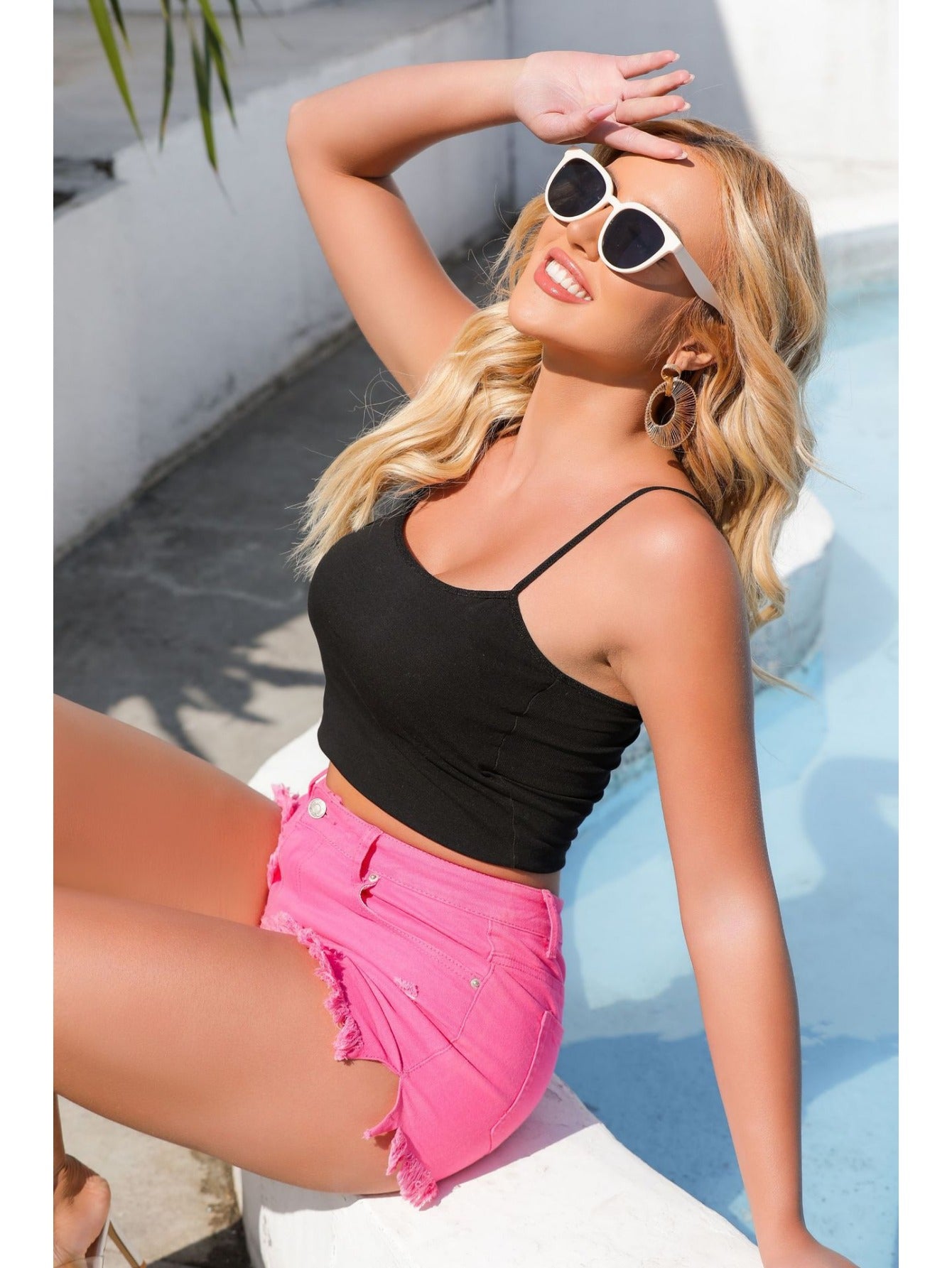 Women's White Denim Denim Shorts - product view 8