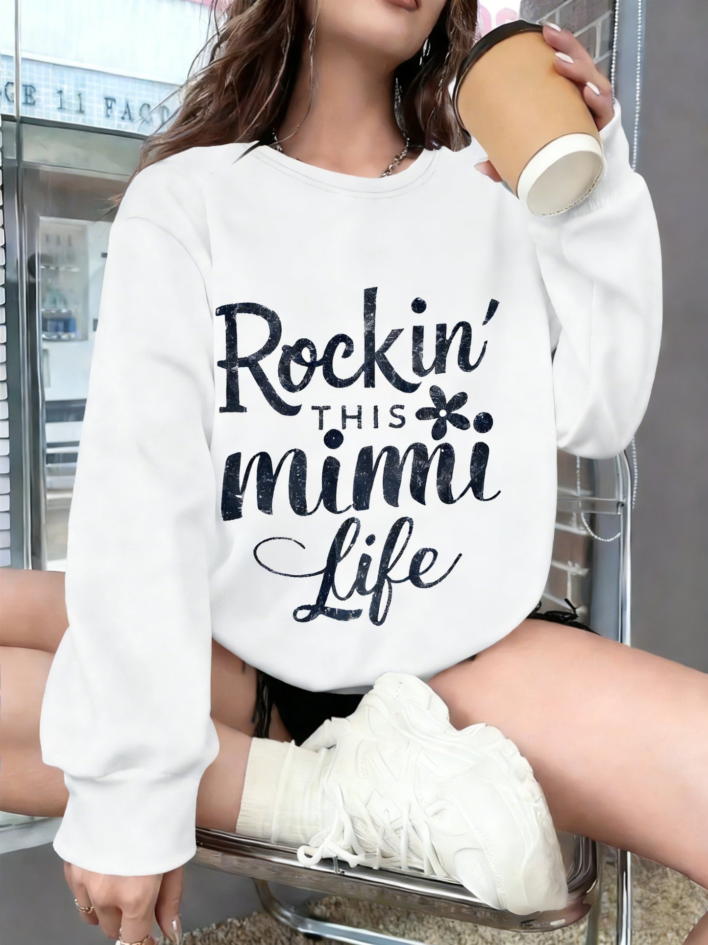 Floral Rock Style Mimi Life Women'S Sweatshirt