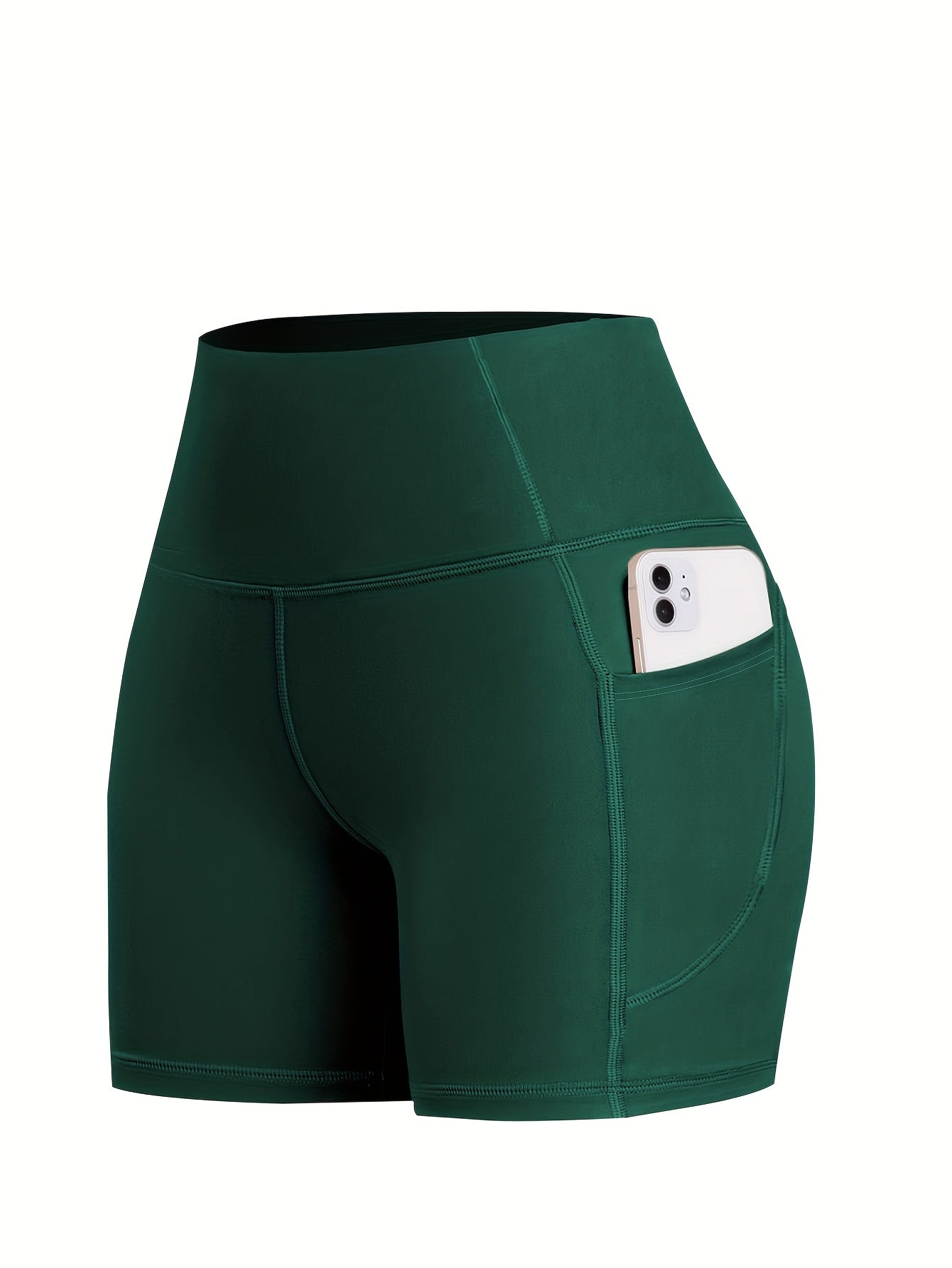 6-pack Plus Size Women'S Sports Shorts High Waist Hip Lifting Yoga Shorts With Pocket Three-quarter Pants Gym Running Exercise Fitness Shorts